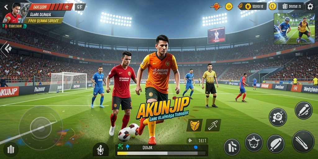 Tampilan menarik dari gameplay <strong>AKUNJP</strong> yang penuh aksi olahraga.