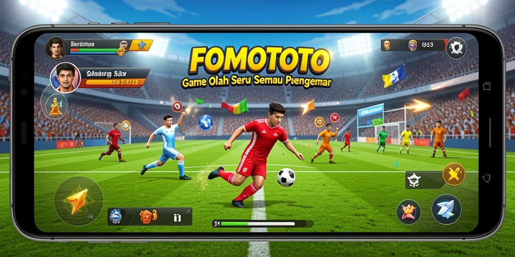 Tampilan gameplay seru dari FOMOTOTO yang menampilkan berbagai olahraga.