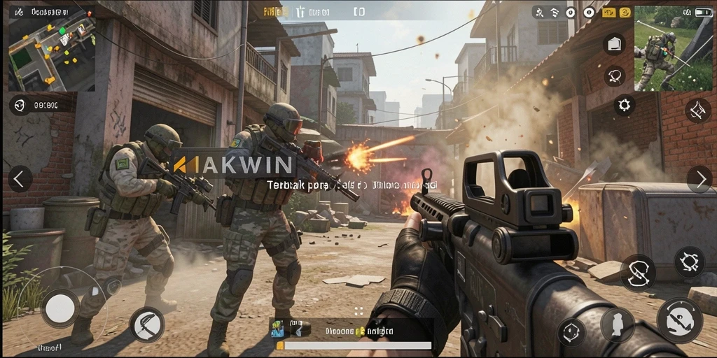 Screenshot KAKWIN menampilkan aksi seru dalam gameplay FPS.