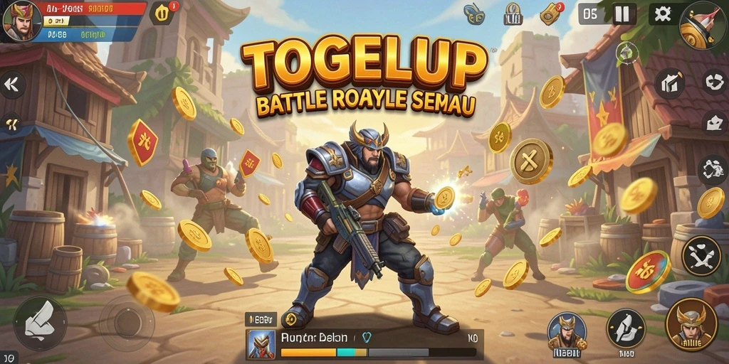 Screenshot menampilkan aksi seru dalam game Battle Royale TOGELUP.