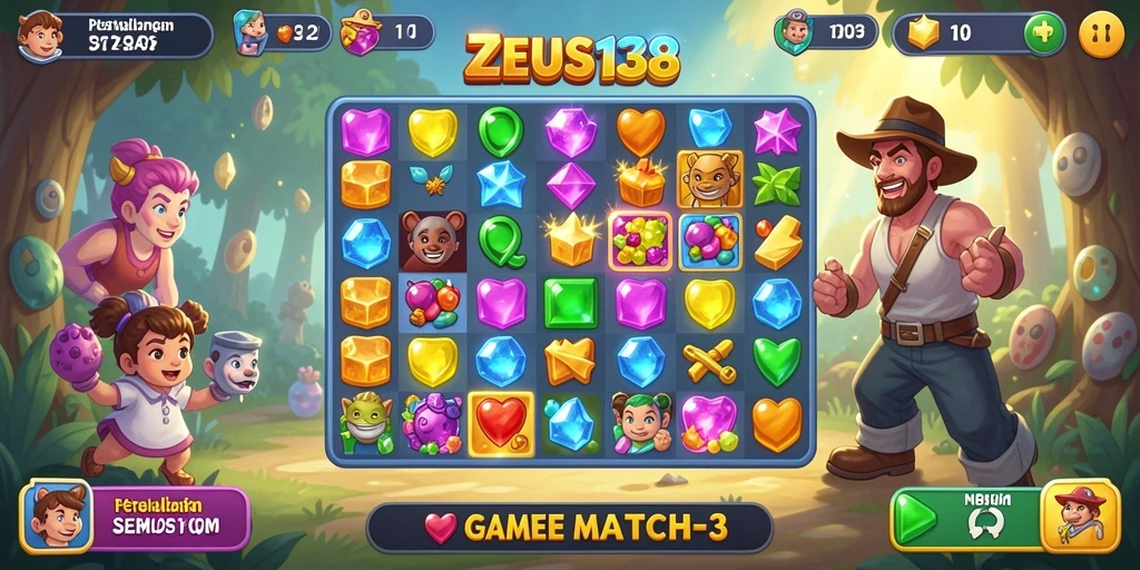 Gameplay seru dengan tantangan mencocokkan permata di ZEUS138.